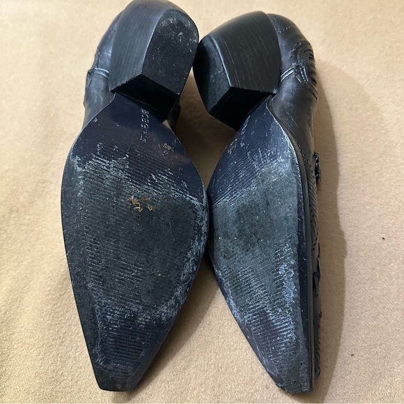 BCBGirls Black Leather Western Ankle Boots - Picture 9 of 9